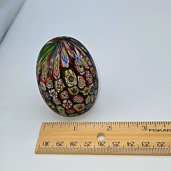 art glass millefiori egg paperweight unsigned - Picture 9 of 9
